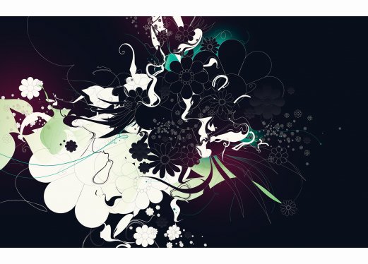 Floral schwarz 1